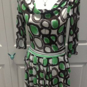 Comfortable Geo Pattern Scoop Neck Dress